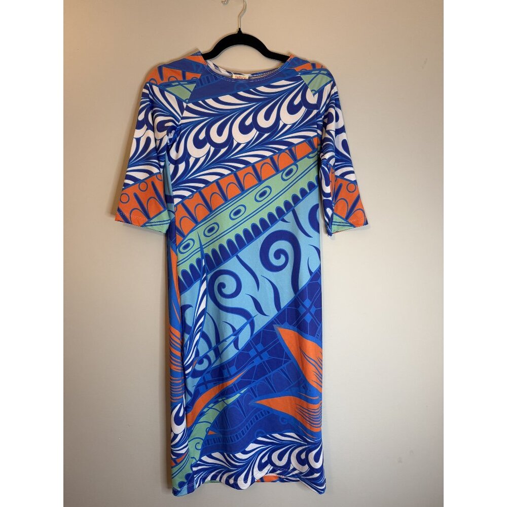 NWT Parisou Ever-dri Resort Midi Dress Blue Floral Size XS $168 [jb]